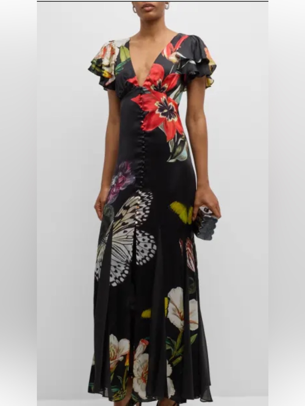 Alice + Olivia Fara Flutter sleeve dress - size 4